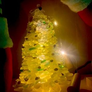 Beach glass Xmas tree